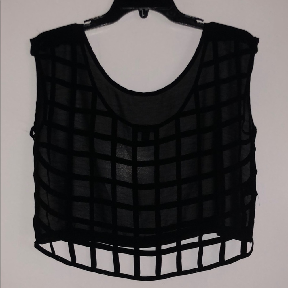 Black, see through, crop top